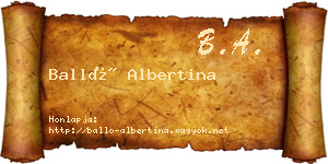 Balló Albertina névjegykártya